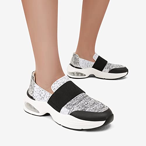 DREAM PAIRS Women's Comfortable Walking Shoes SDWS2206W Black/White