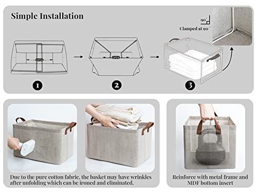 StorageWorks 2-Pack Storage Baskets for Shelves + 65L Storage Box