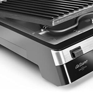 Arzum Panini Press, Sandwich Maker, Electric Indoor Grill, Stainless Steel Top Surface, Non-stick Die-cast Aluminium Plates, Upright Storage, Opens 180 degrees, 6 Slices, 1500W, Large (AR2023-UL)