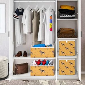 Dogs Bones Foot Prints Storage Basket Storage Bin Rectangular Collapsible Nursery Hamper Large Toy Chest Organizer for Living Room Bedroom