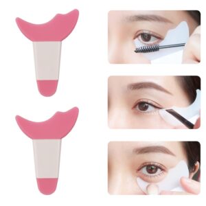lormay 2 pcs mascara and eye shadow guard shield, auxiliary multifuntion tool pad for eyelash and cat eyes makeup (pink)