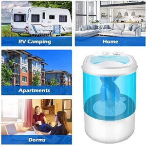 HAIFT Portable Mini Washing Machine Wash Shoes Wash Clothes and Spin-dry, Semi-Automatic, 10 lbs Capacity,Mini Washer for Apartments Camping Dorms Business Trip College Rooms (Color : Blue)