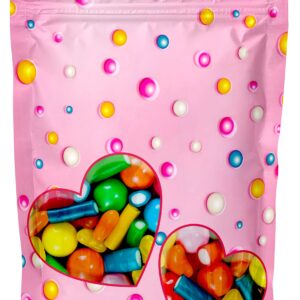 Resealable Standup Bags 4x6 inches 100 Pk – Airtight, Waterproof, Zip Lock Seal and/or Heat Seal - Opaque Foil Pouch - Food Grade Bags For long shelf-life Storage (Medium, candy)