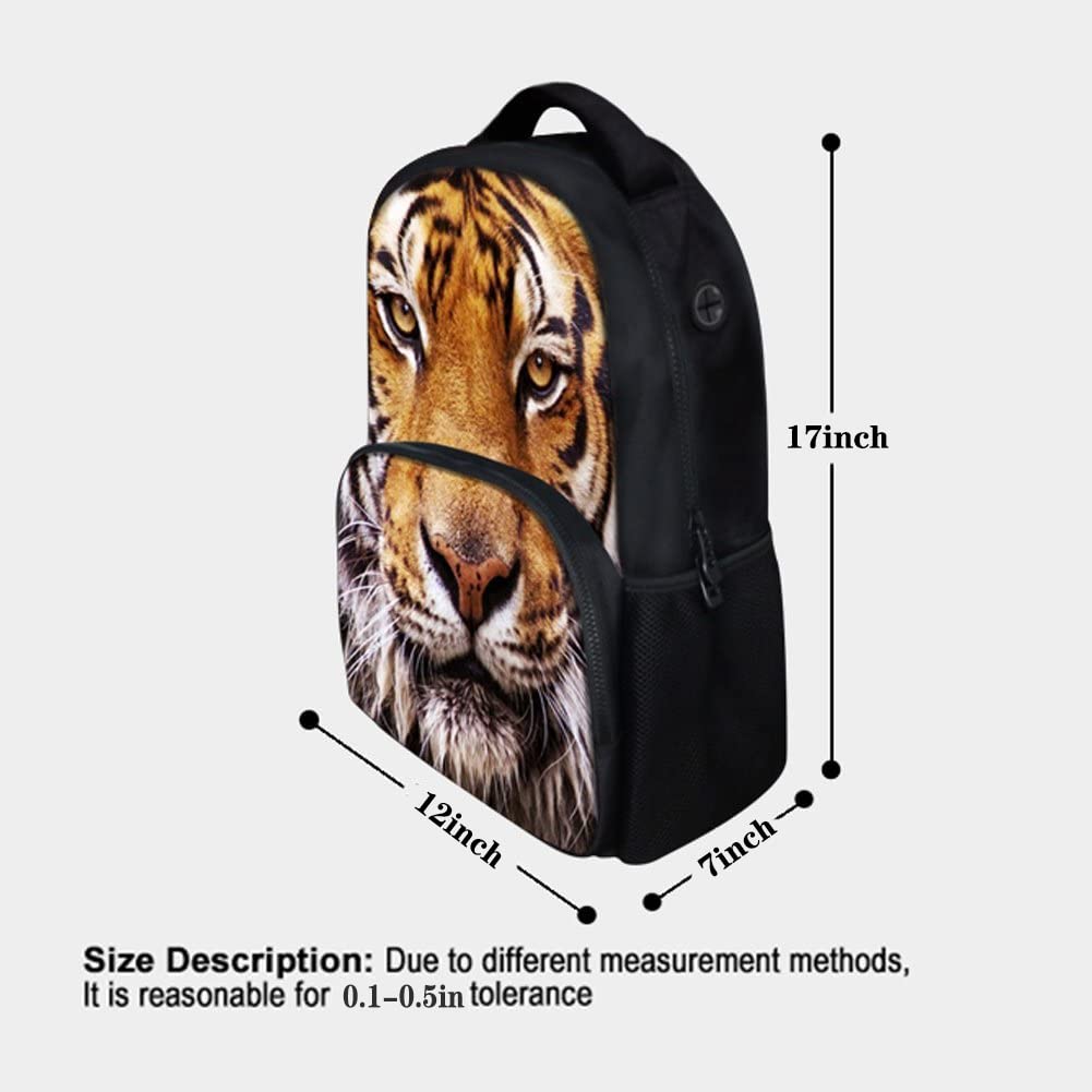 Animal Backpack Orangutan 3D Printing School Student Bag 17 Inch For Man/Kid/Girl/Boy/Woman Black Cool Design Casual Daypack