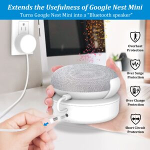 PlusAcc for Google Nest Mini Battery Base - 5000 mAh Google Nest Mini Portable Battery, Battery Charger Stand Holder for Nest Mini 2nd Generation (White)