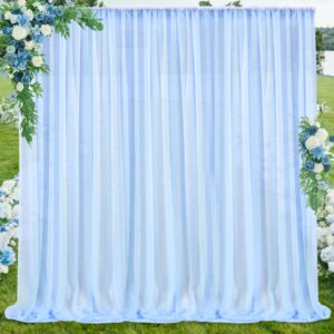 baby blue backdrop curtain for parties baby blue chiffon sheer fabric drape wedding arch backdrop for birthday party photo baby shower 10ft x 7ft