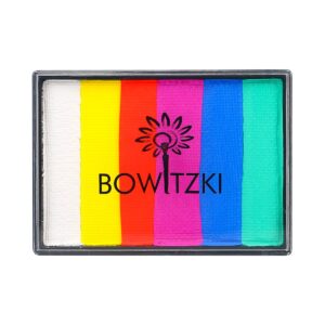 Bowitzki 50g Water Activated Eyeliner Retro Graphic Hydra Eye Liner Makeup UV Glow Fluorescent Cake Aqua Color Split Cakes Neon Rainbow Face Paints Body Painting for Halloween Christmas (Sun & Sea)