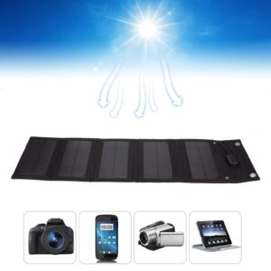 15W Foldable Portable Solar Panel, USB Solar Panel for Portable Power Station Generator Cell Phones Camera Lamp, Waterproof and Lightweight