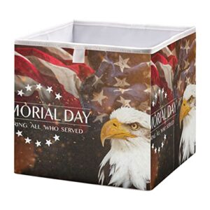 runningbear american flag memorial day storage basket storage bin square collapsible toy bins large toy chest organizer for makeup closet bathroom bedroom