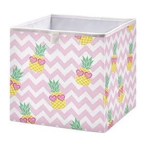 runningbear pineapples fruit summer storage basket storage bin square collapsible toy boxs decorative storage boxes organizer for home office