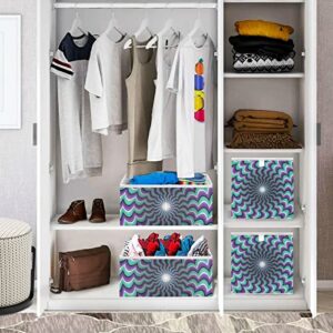 Colorful Vortex Storage Basket Storage Bin Square Collapsible Nursery Hamper Nursery Storage Hamper Organizer for Clothes Towels Magazine