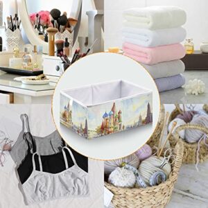 Cathedral Storage Basket Storage Bin Rectangular Collapsible Toy Boxs Nursery Storage Hamper Organizer for Boys Girls Toys