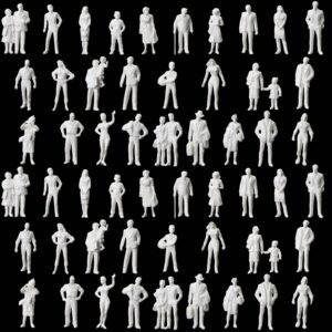 evemodel p4310b 60pcs o scale 1:43 unpainted model standing figures white people