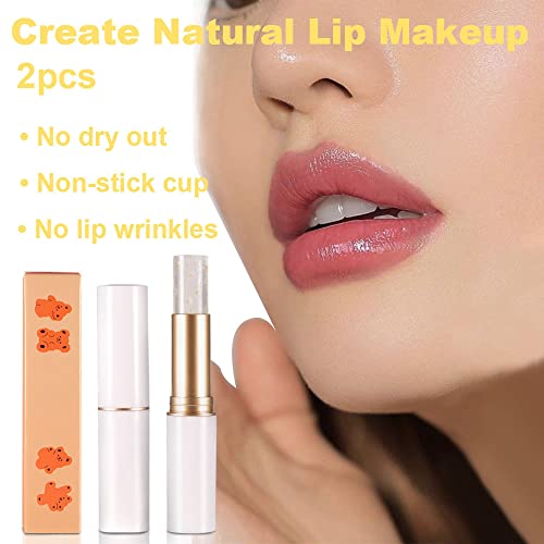 BINGBRUSH 2Pcs Gold Foil Temperature Change Lipstick Waterproof Moisturizing Lip Balm Jelly Crystal Discoloration