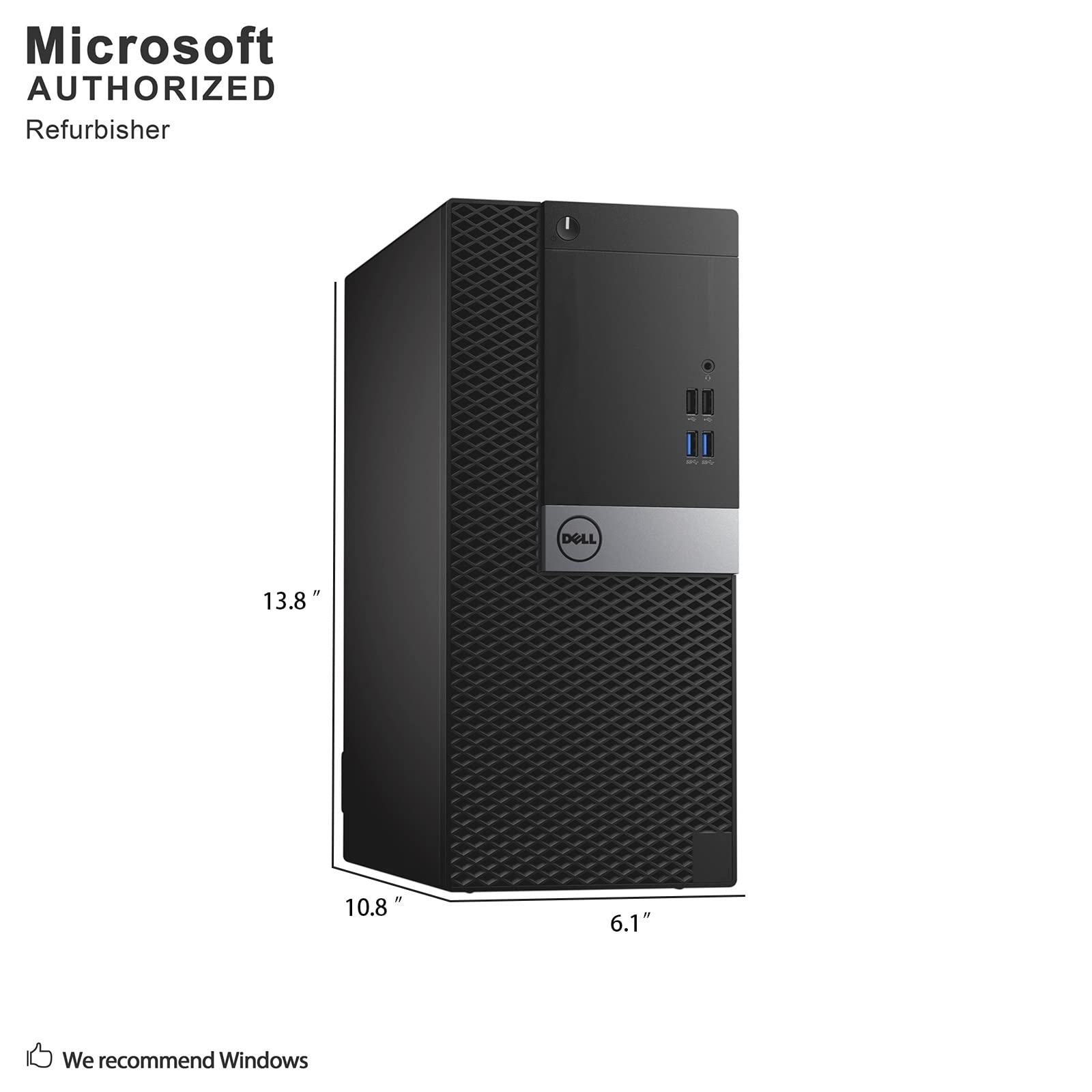 Dell OptiPlex 5040 Tower High Performance Business Desktop Computer, Intel Quad Core i7-6700 up to 4.0GHz, 32G RAM, 2T HDD, WiFi, BT, 4K Support, DP, HDMI, Windows 10 Pro 64 En/Sp/Fr(Renewed)