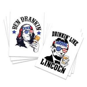 fashiontats july 4th funny american patriotic temporary tattoos | pack of 6 | made in the usa | skin safe | removable