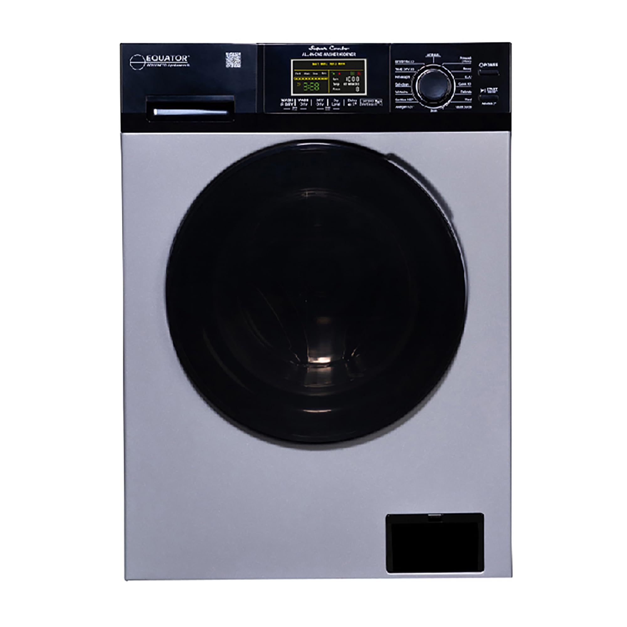 Equator Ver3 Combo Washer Vented/Ventless Dry-1400RPM Color Coded Display Silver/Black