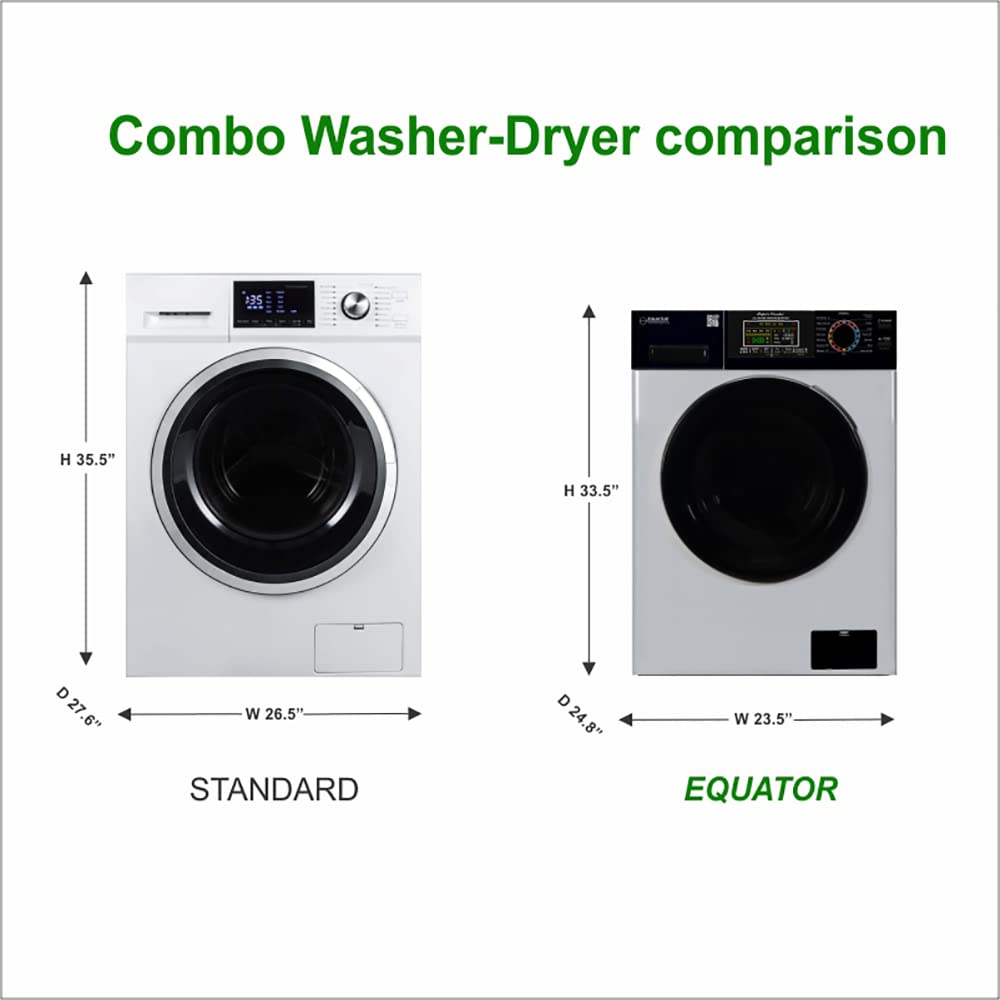 Equator Ver3 Combo Washer Vented/Ventless Dry-1400RPM Color Coded Display Silver/Black