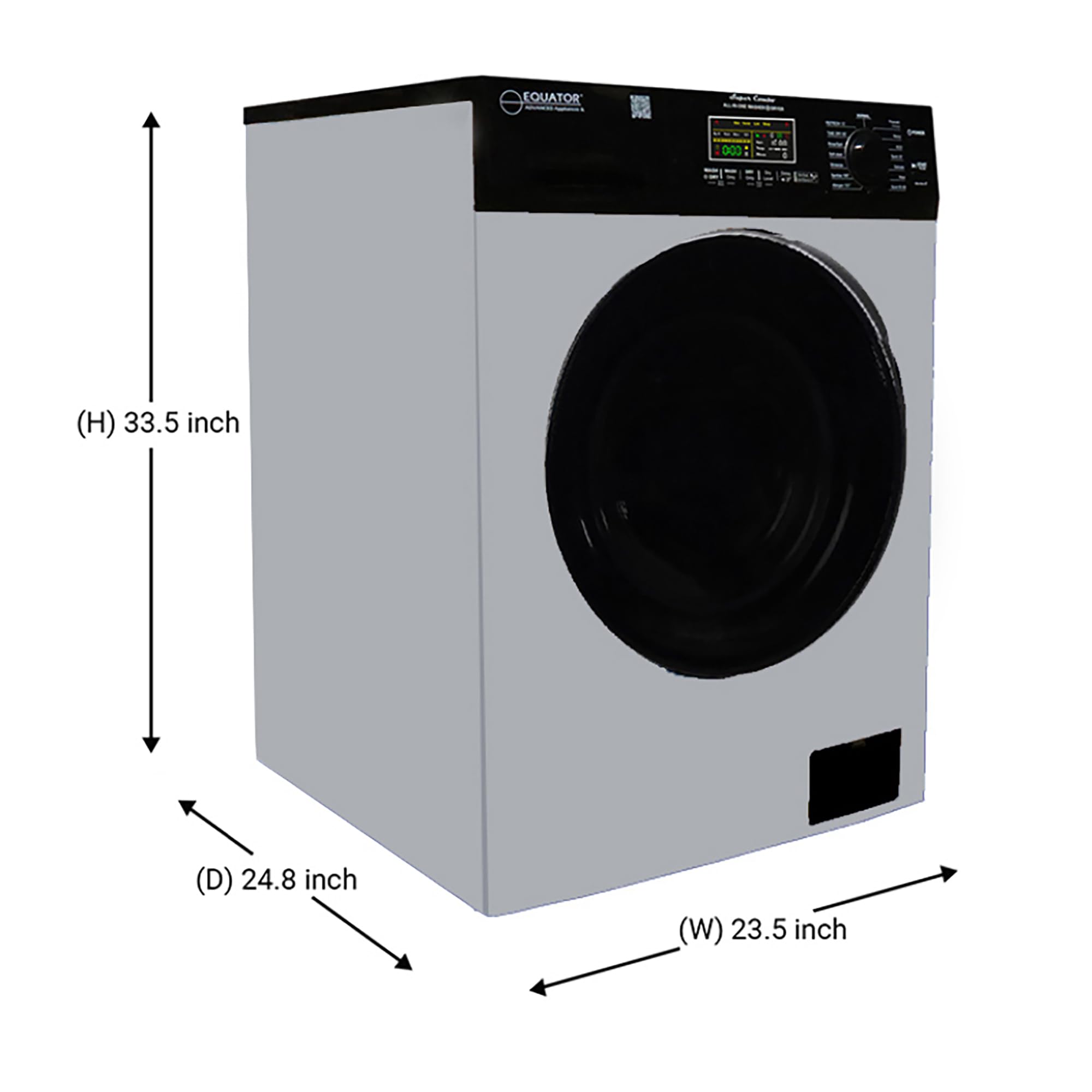 Equator Ver3 Combo Washer Vented/Ventless Dry-1400RPM Color Coded Display Silver/Black