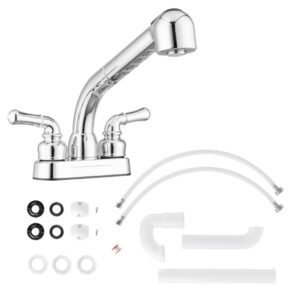 pacific bay - lynden utility laundry sink faucet with swivel stainless steel spout
