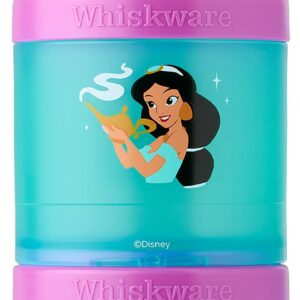 Whiskware Disney Princess Stackable Snack Containers for Kids and Toddlers, 3 Stackable Snack Cups for School and Travel, Jasmine and Magic Carpet