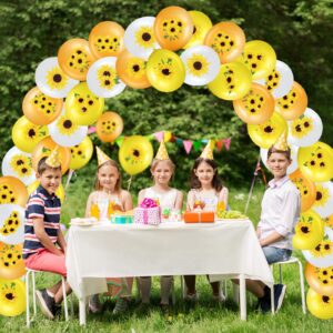 45 Pieces Sunflower Party Decorations Balloons Sunflower Latex Balloons 12 Inches Yellow White Sunflower Balloons for Summer Sunflower Themed Baby Shower Birthday Wedding Party Decorations Supplies