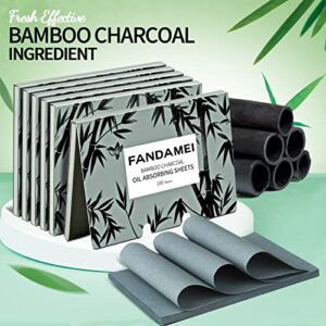 FANDAMEI 600 Counts Oil Blotting Sheets For Face, Oil Blotting Papers For Face, Blotting Paper for Oily Skin, Oil Control Film, Oil Absorbing Sheets For Face, Oil Absorbing Tissues, Bamboo Charcoal