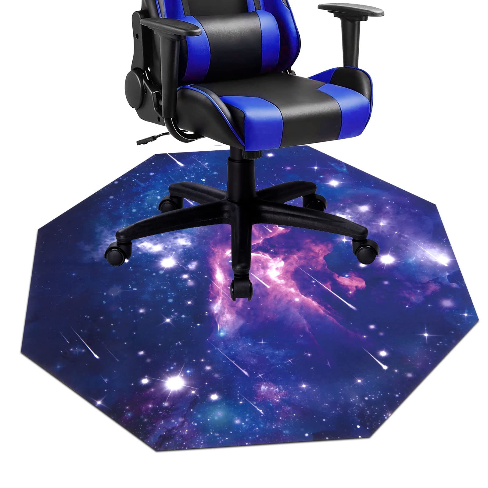 HiiARug Chair Mat for Hardwood Floor Noise Cancelling Gaming Chair Mat Octagon Anti-Slip Office Chair Mat for Carpet Desk Chair Mat Computer Chair Mat for Office Gaming Room