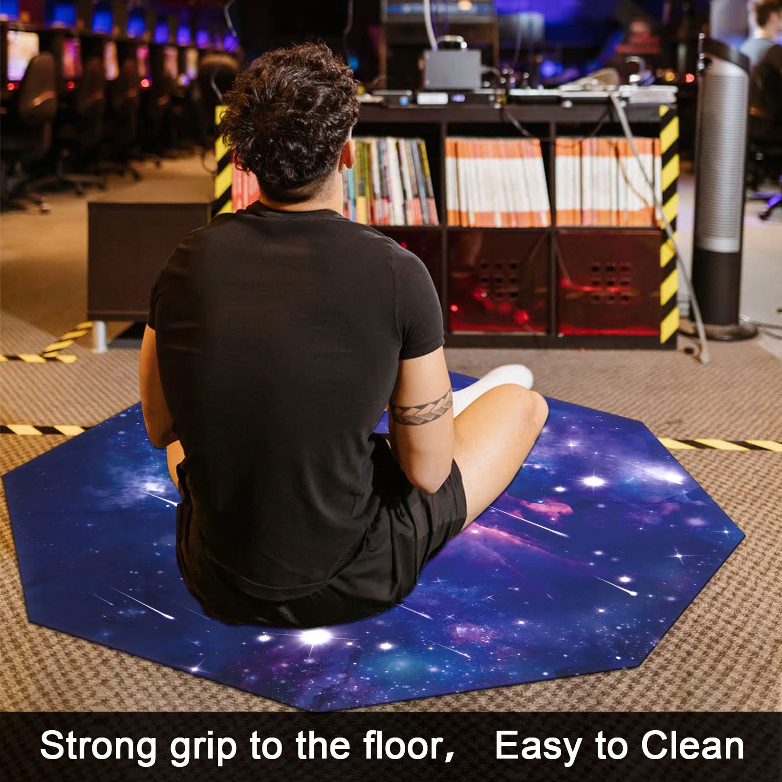 HiiARug Chair Mat for Hardwood Floor Noise Cancelling Gaming Chair Mat Octagon Anti-Slip Office Chair Mat for Carpet Desk Chair Mat Computer Chair Mat for Office Gaming Room