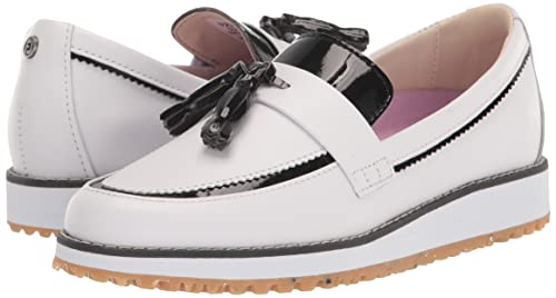 FootJoy Women's FJ Sandy Golf Shoe, White/Black, 9 Wide