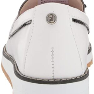 FootJoy Women's FJ Sandy Golf Shoe, White/Black, 9 Wide
