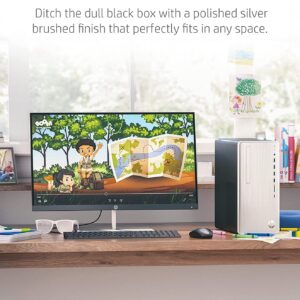 HP 2023 Newest Pavilion Desktop, AMD Ryzen 7 5700G, 16GB RAM, 256GB SSD + 1TB HDD, Wi-Fi 5, Bluetooth, 9 USB Ports, Pre-Built PC Tower, Windows 11 Bundle with JAWFOAL