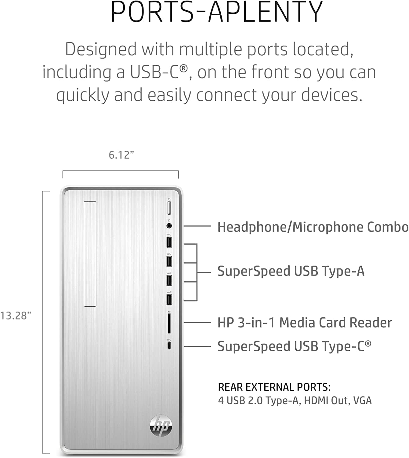 HP 2023 Newest Pavilion Desktop, AMD Ryzen 7 5700G, 16GB RAM, 256GB SSD + 1TB HDD, Wi-Fi 5, Bluetooth, 9 USB Ports, Pre-Built PC Tower, Windows 11 Bundle with JAWFOAL