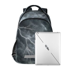Glaphy Lightning Grey Backpack for Boys Girls Kids, Laptop Bookbag Lightweight Travel Daypack School Backpacks