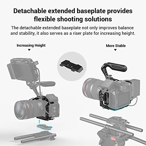 SmallRig R5C Camera Cage Handheld Kit for Canon R5 C with Top Handle, Full Cage, Cable Clamp for HDMI&USB-C -3891