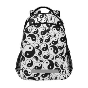 glaphy yin and yang symbols backpack for boys girls kids, laptop bookbag lightweight travel daypack school backpacks