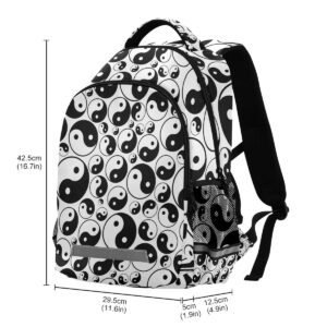 Glaphy Yin and Yang Symbols Backpack for Boys Girls Kids, Laptop Bookbag Lightweight Travel Daypack School Backpacks