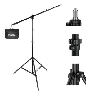 smallrig aluminum light stand 110"/9.2ft/280cm, adjustable photography air-cushioned tripod stand with 1/4" screw for softbox, studio light, flash, umbrella, ring light, max load 5kg, ra-s280a - 3737