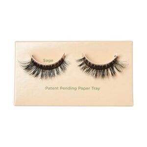 KISS Sister Nature False Eyelashes, Sage', 12 mm, 100% Natural Hair, Recyclable Paper Box, Printed with Soy Ink, Cruelty Free, Vegan, Includes 1 Pair of Reusable Strip Lashes