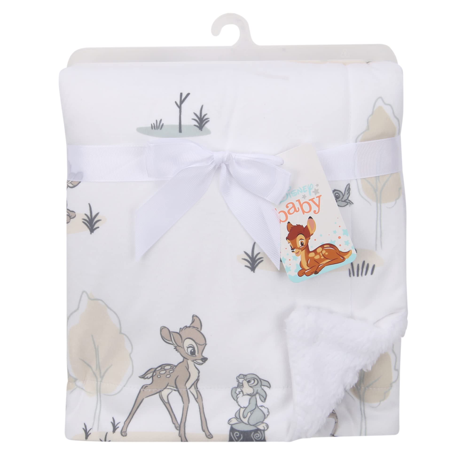 Lambs & Ivy Disney Baby Bambi & Thumper White Minky/Fleece Deer Baby Blanket