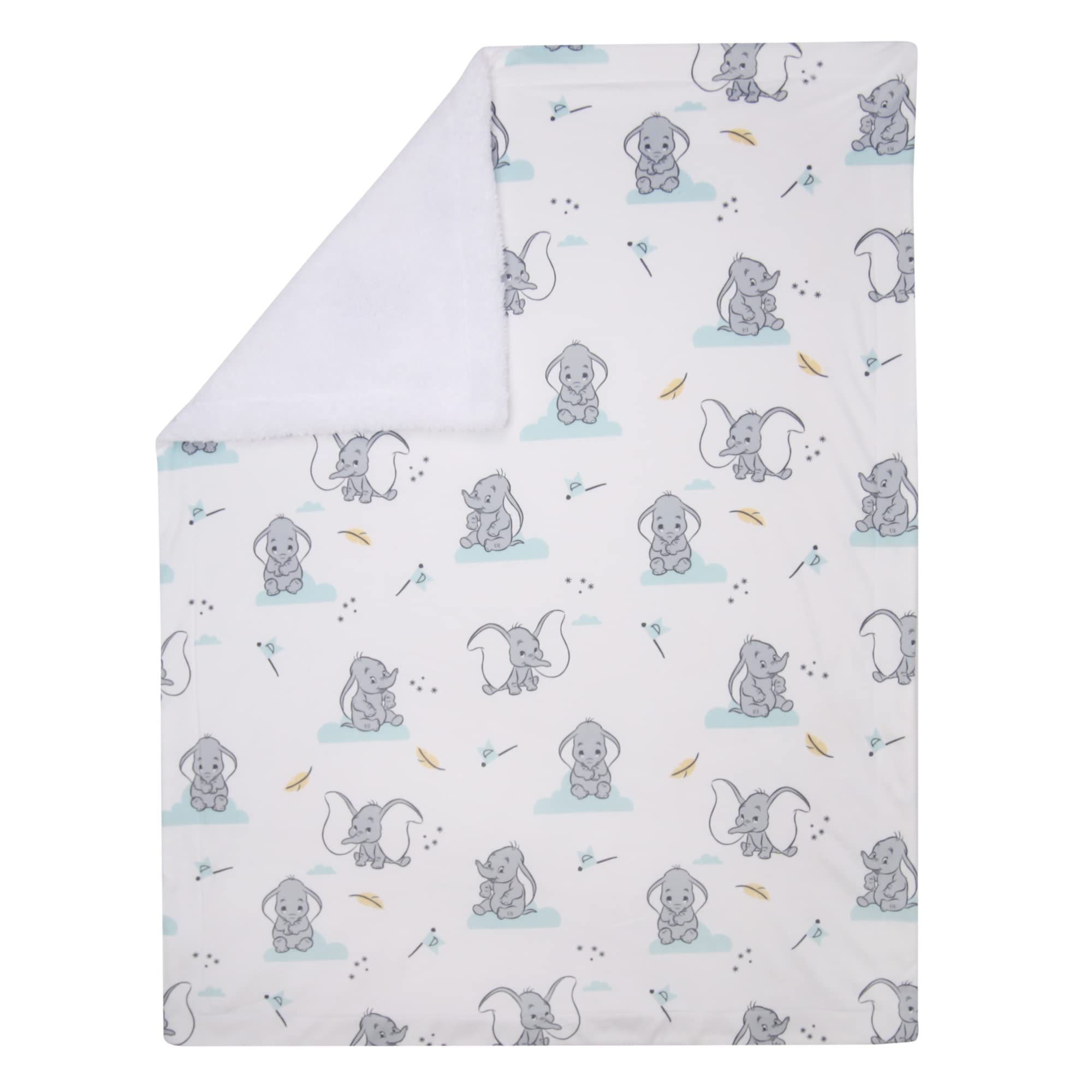 Lambs & Ivy Dumbo Baby Blanket - White, Animals, Disney, Elephant