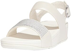 fitflop women's lulu crystal embellished back-strap sandals cream 8