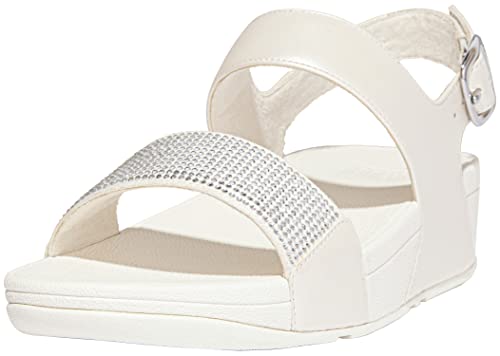 FitFlop Women's Lulu Crystal Embellished Back-Strap Sandals Cream 8