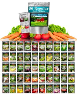 50 vegetable & herb seeds for planting outdoor & indoor conventional seed gardens. this survival seed kit includes 12,500 seeds, a planting guide & a mylar package. heirloom non-gmo seed by b&km farms