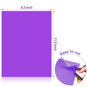 Gel Light Filter - 6Pcs Halloween Overlays Correction Gel Filter, Purple & Orange Transparent Film Plastic Sheets, 11.7 x 8.5 Inches