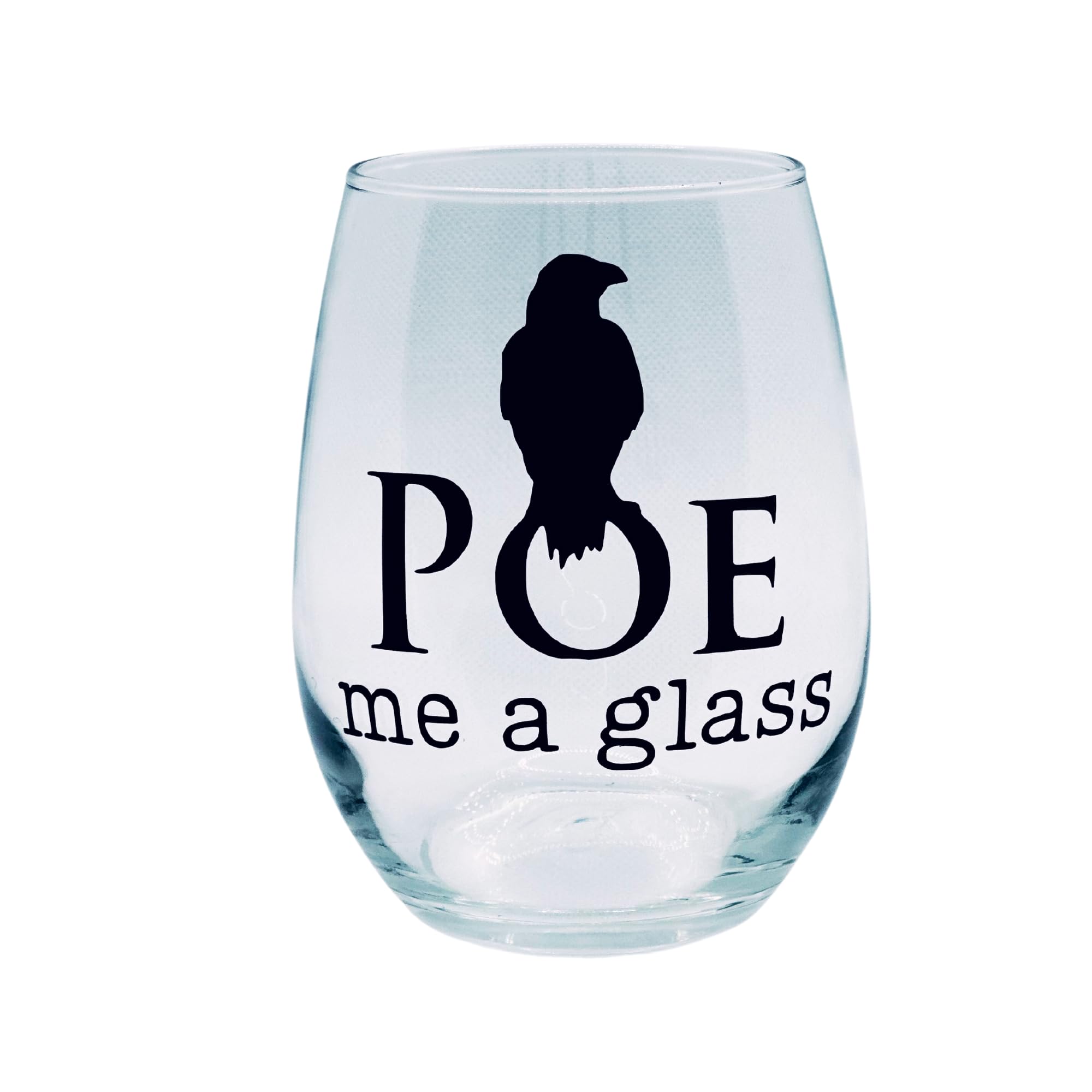 Poe me a glass. Poe me a cup. Edgar Allan Poe inspired wine glass or coffee mug. Raven mug. Raven glass. Great gift for book lovers! Halloween mug. Halloween wine glass. (Wine glass)