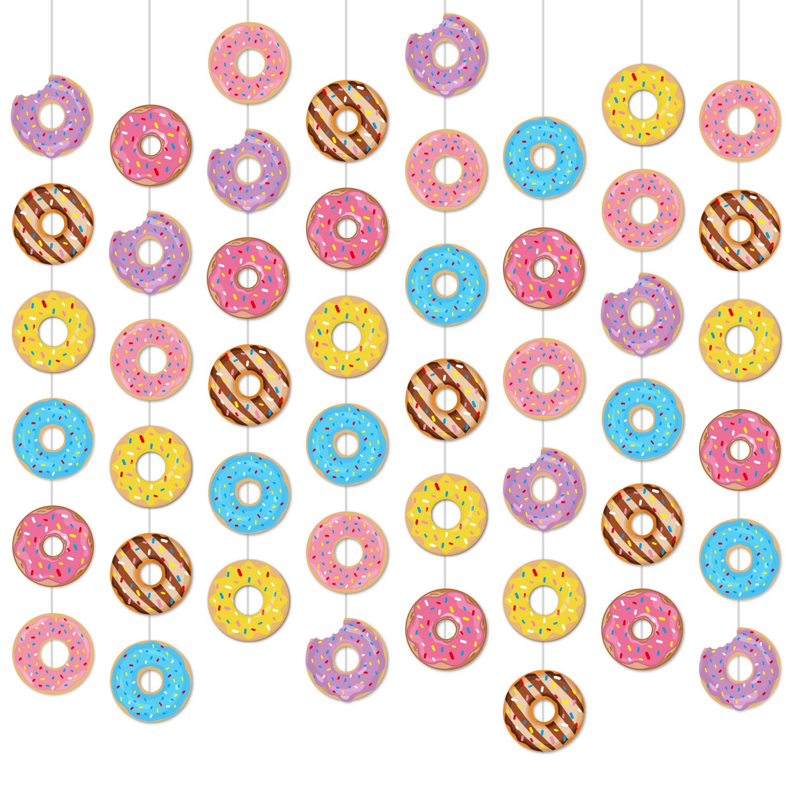 Donut Birthday Party Banners Donut Garland Kit Donuts Hanging Swirl Donut Grow Up Party Supplies Decorations Donut Paper Cutouts for Baby Shower Party Home Classroom Favor Supplies Decor