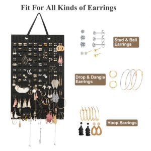 Resovo Hanging Earrings Organizer, Earring Holder & 20 Hooks, Holds Up To 300 Pairs, Compact Design, Soft Material, Earring Hanger Earring Display Hanging Organizer for Women Girls -1 Pack