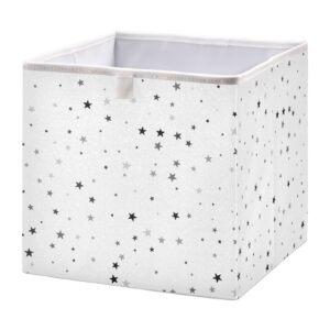 blueangle scandinavian stars cube storage bin, 11 x 11 x 11 in, large collapsible organizer storage basket for home décor（470）