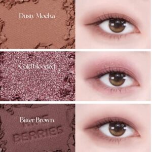 HOLIKA HOLIKA My Fave Vibe Eye Palette 02 Ripe Berries | Matte, Shimmer, Glitter, Eye Shadow, 12 Blendable Shades, Makeup, Kbeauty, Daily, Point, Cool tone, High Pigment